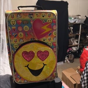 Emoji Kids Rolling Suitcase with Heart Eyes